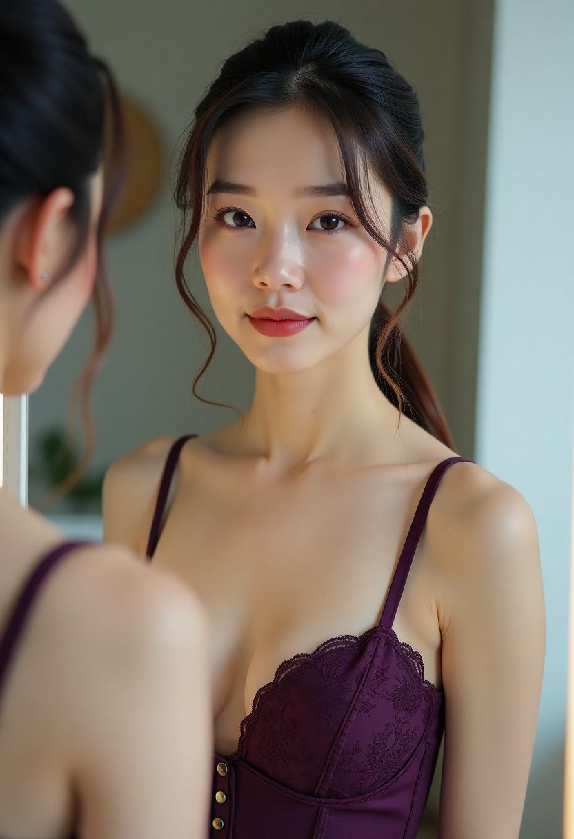 盖头内侧的成对蝴蝶
